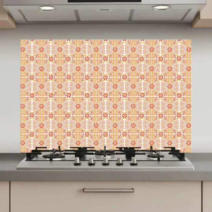 Patroon - Retro - Kleur keuken achterwand spatscherm klein 900 -3d_website