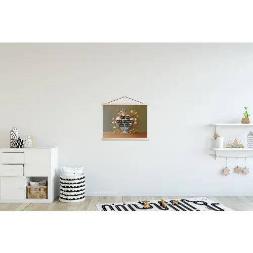 Bloem - Quote - Vintage - Art textielposter latten blank klein -kinderkamer