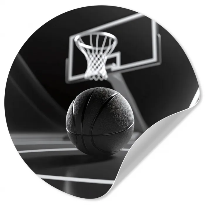 Basketbal - Basketbalveld - Lichtlijnen Wandcirkel behangsticker klein -3d