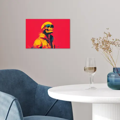 Zonnebril - Schedel - Jas - Rood poster papier klein -sfeer3