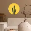Cactus - Groen - Minimalistisch Wandcirkel behangsticker klein -sfeer1