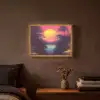 Zon - Geel - Palmbomen - Tropisch Light Box met batterij (Wandlamp) middel -sfeer4