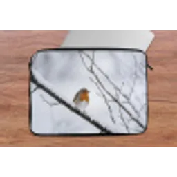 Roodborstje - Tak - Sneeuw - Winter - Levendig laptophoes neopreen klein -tafel