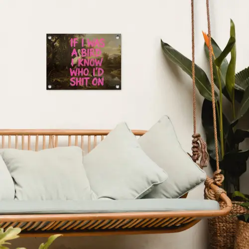 Klassiek - Humor - Roze tuinposter los doek klein -sfeer7