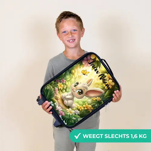 Konijn - Zonlicht - Sprookjesachtig - Vlinder Kinderkoffer - Zwart klein -sfeer4_NL
