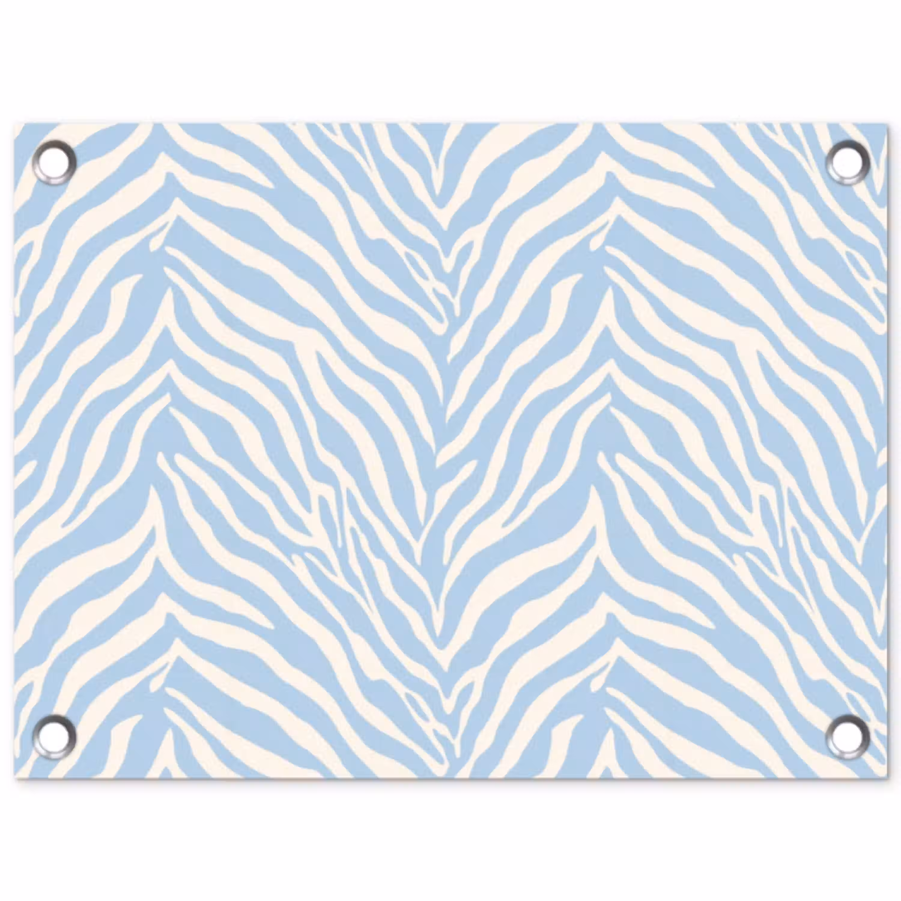 Zebra - Motief - Blauw - Wit tuinposter los doek klein 239 -3d