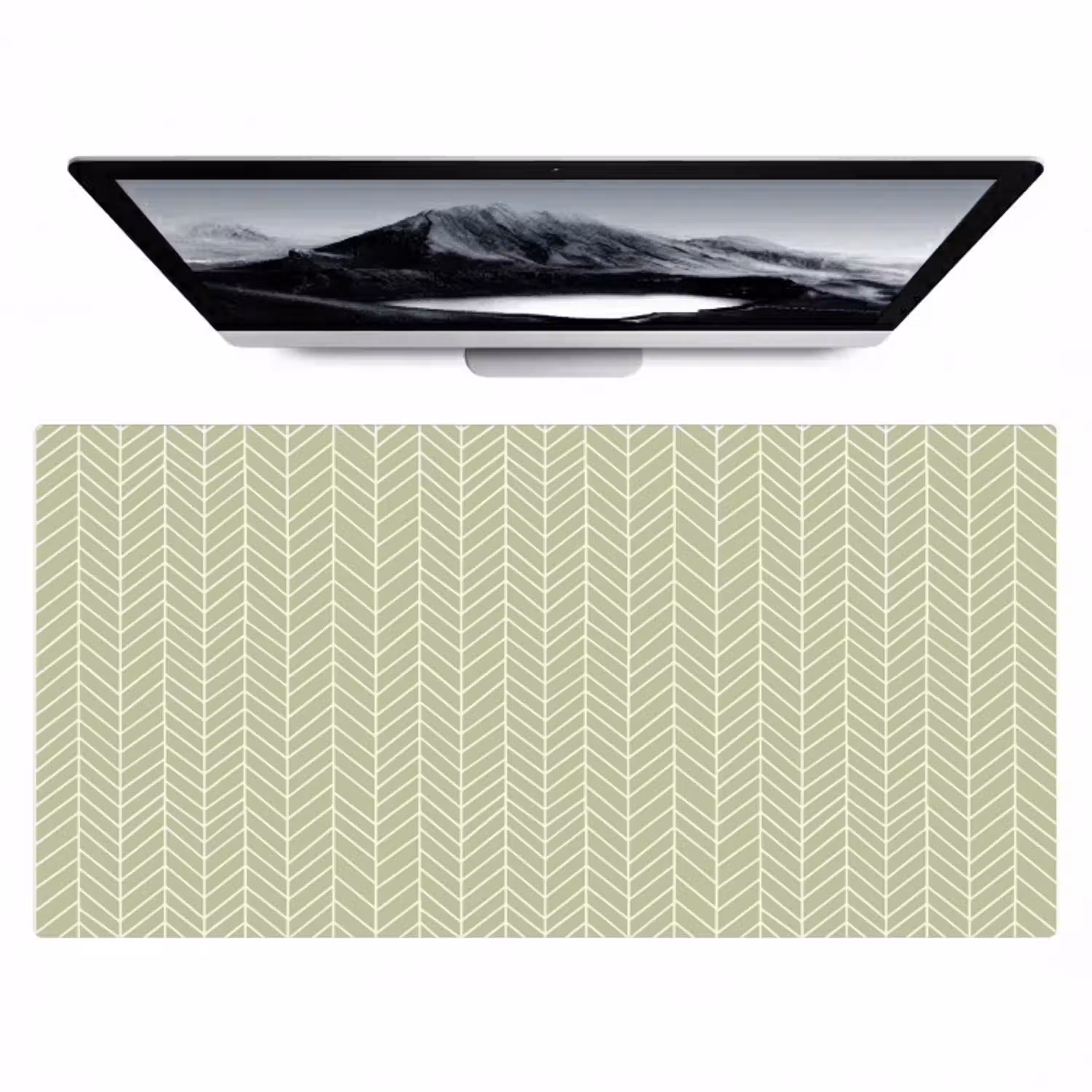 Saliegroen - Visgraat - Geometrisch - Patroon Muismat XXL klein 681 -zzz3d