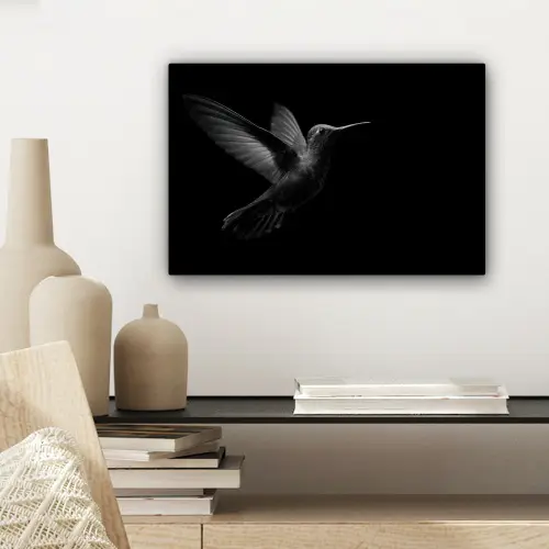 Kolibrie - Zwart - Dieren canvas 2cm klein -sfeer6