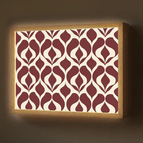 Rood - Druppelpatroon - Grafisch Light Box met batterij (Wandlamp) middel 907 -z3d_website
