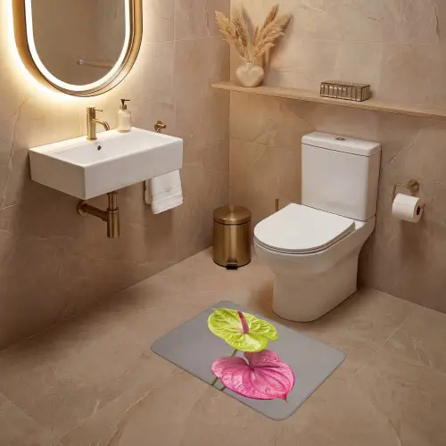 Planten - Anthurium - Groen - Roze WCmat klein -sfeer3