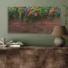 Bloemen - Muur - Groen - Oranje PET vilt middel -sfeer2