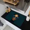Vrouw - Vlinder - Bril - Blauw - Modern - Portret Inductie beschemer met haakjes klein -sfeer1