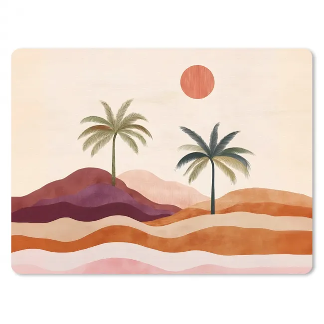 Muismat - Palmbomen - Abstract - Zon - Heuvels