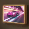 Raceauto - Roze - Neon Light Box met batterij (Wandlamp kind) middel -z3d_website