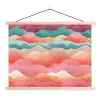 Golven - Kleurrijk - Abstract textielposter latten blank klein -3d
