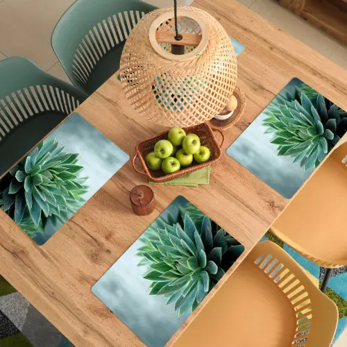 Vetplant - Bladeren - Groen - Wazig Placemat vinyl groot -zzsfeer5_Kitchenyeah-website