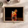 Glas - Ijsblokjes - Drinken - Bruin Dienblad Rechthoek middel -USP_Formaat