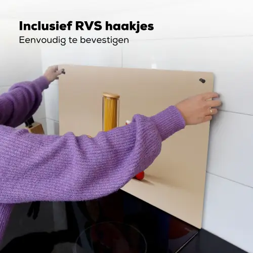Spaghetti - Melk - Tomaten - Eieren - Brood Inductie beschemer met haakjes klein -ky-ophangen-nl