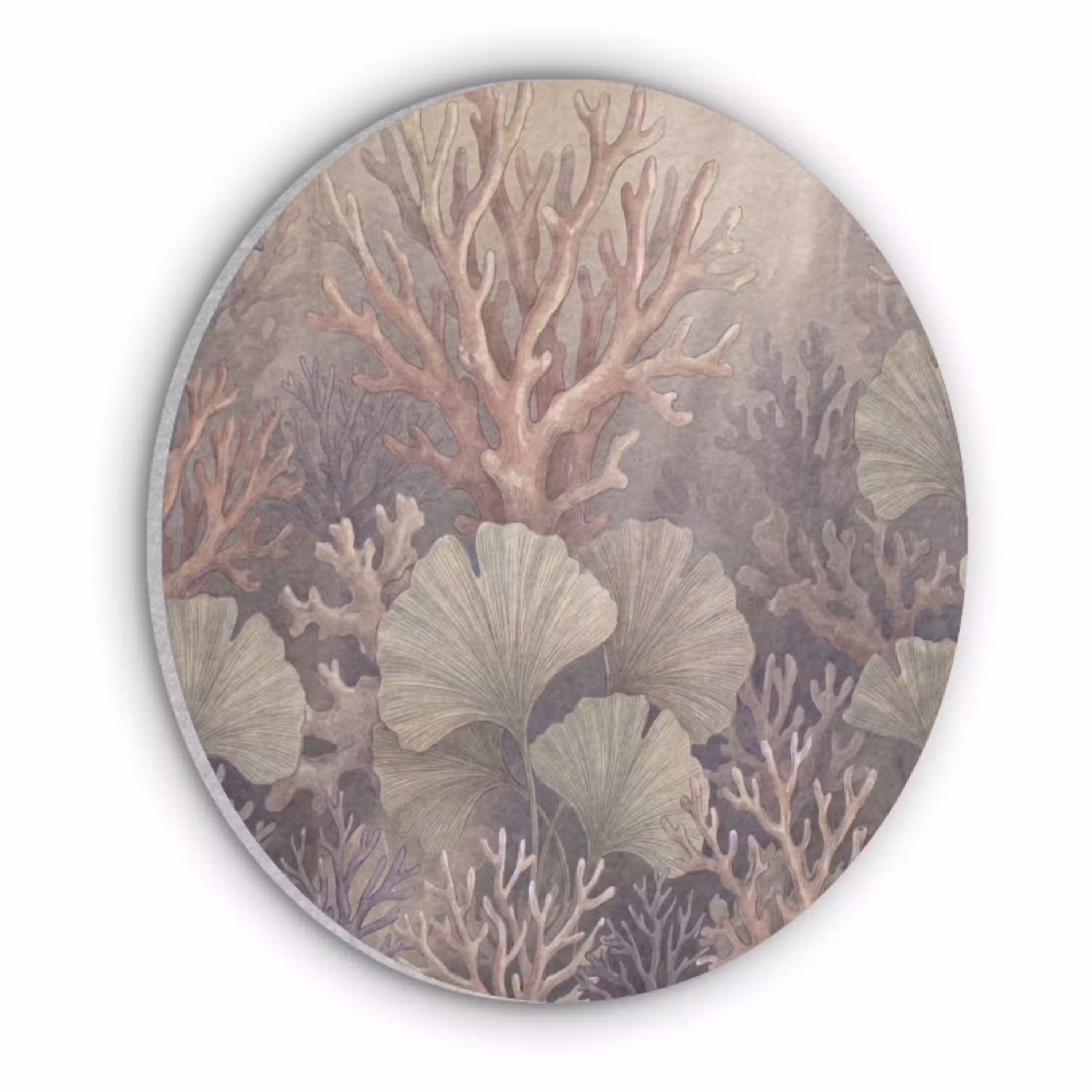 Plant - Bladeren - Zee - Illustratie - Groen Akoestische PET Vilt - Rond klein -3d