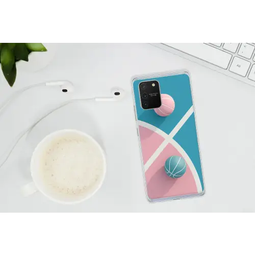 Basketbal - Pastel - Roze - BLauw Telefoonhoesje Samsung Galaxy S10 Lite klein -oordopS10Lite