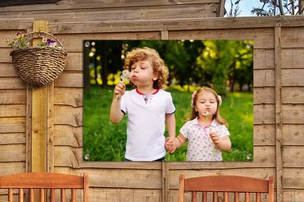 Tuinposter met kinderen