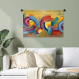 Abstract - Cirkels - Schilderij - Kleurrijk - Dynamisch Wandkleed katoen klein -sfeer7