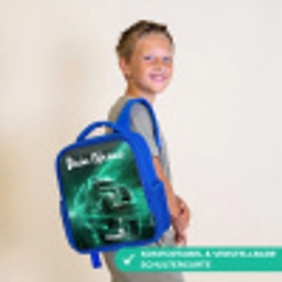 Vrachtwagen - Stad - Groen - Neon Kinderrugzak - Blauw middel -sfeer3_DE