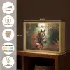 Paard - Bloemen - Natuur - Dieren - Bos - Oranje Light Box met batterij (Wandlamp kind) middel -USP_websiteoverzichtNL