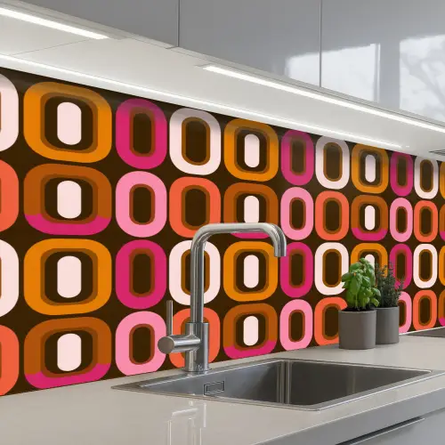 Modern - Retro - Kleurrijk keuken achterwand 2 middel 871 -3d_schuin