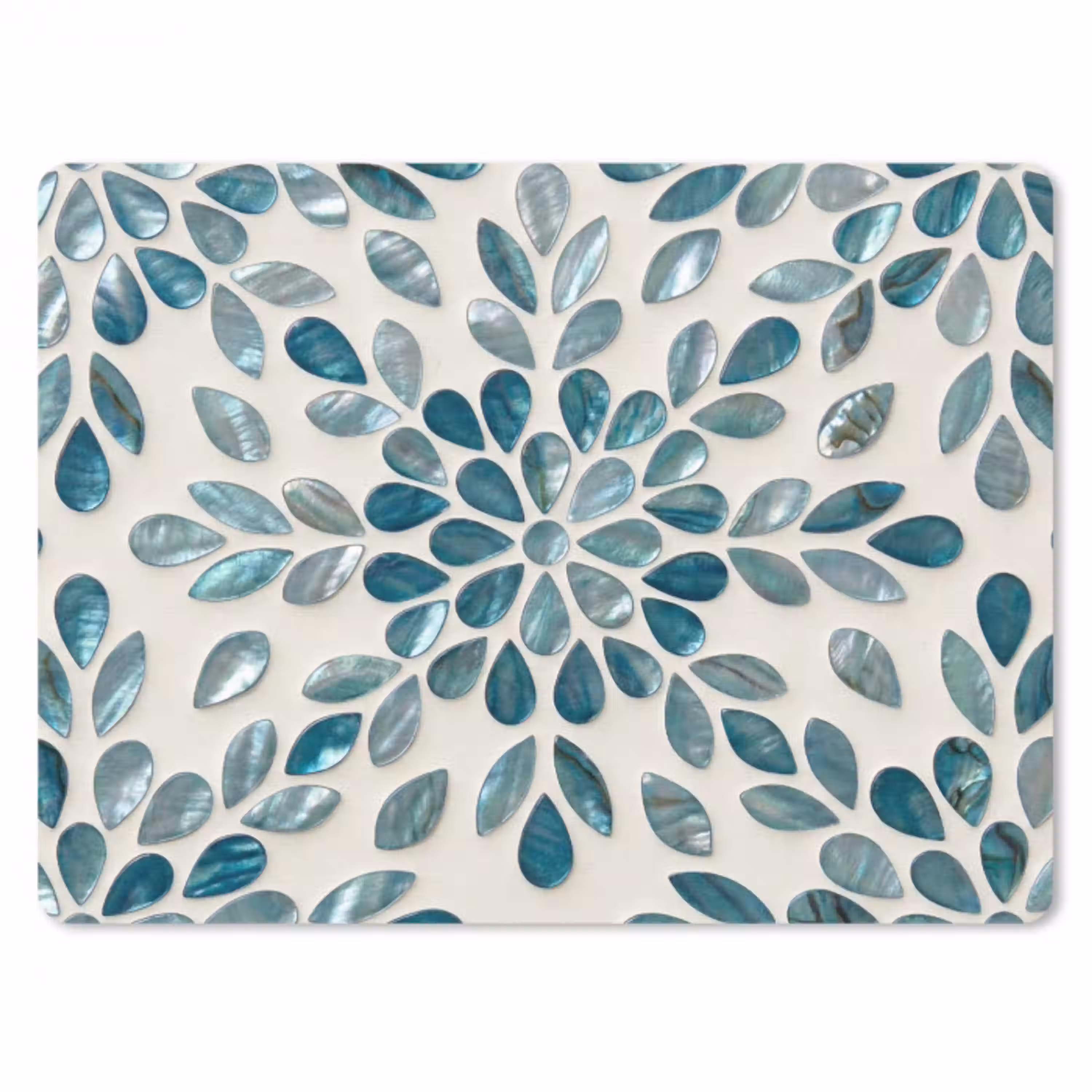 Patroon - Bladeren - Abstract - Modern - Turquoise muismat rubber klein -3d