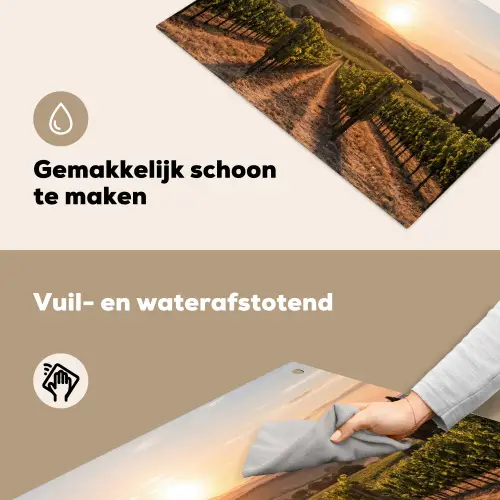 Wijngaard - Zonsondergang - Landschap Inductie beschemer met haakjes klein -ky-schoon-nl