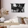 Paard - Sport - Zwart - Wit Wandkleed katoen klein -sfeer1