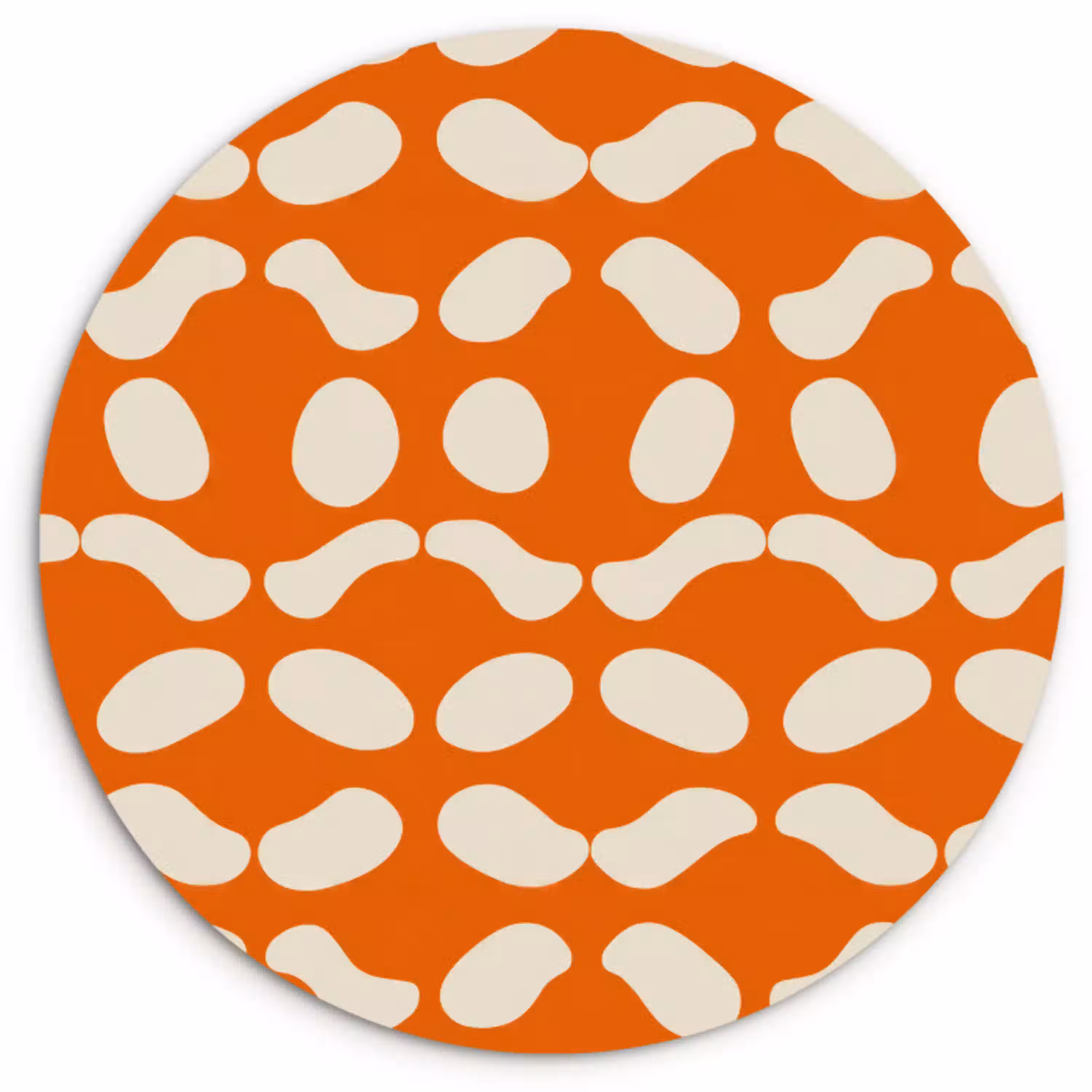 Oranje - Organische vormen - Wit Wandcirkel kunststof plaat 5mm dik klein 188 -3d