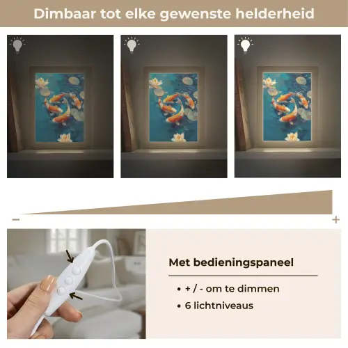 Vissen - Waterlelies - Oranje - Water Light Box met kabel (Tafellamp) klein -USP_dimbaarNL