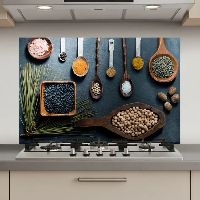 Kruiden - Lepels - Specerijen - Keuken keuken achterwand spatscherm klein -3d_website