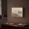 Berglandschap - Mist  - Penseelstreken Light Box met batterij (Wandlamp) middel -sfeer1
