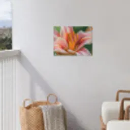 Lelie - Close up - Lichtroze tuinposter los doek klein -sfeer8