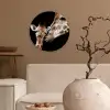 Giraffe - Dieren - Zwart - Portret - Dieren Wandcirkel kunststof plaat 5mm dik klein -sfeer1