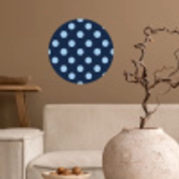Klassiek - Dots - Blauw Wandcirkel behangsticker klein 186 -sfeer1