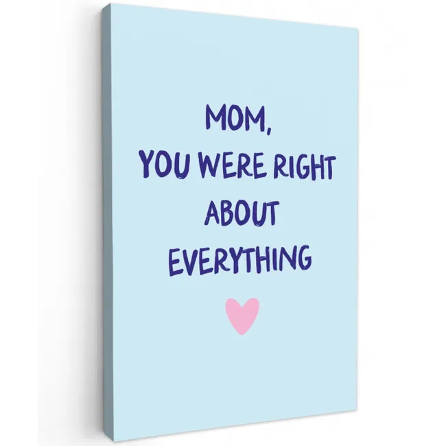 Moeder - Quote - Blauw Tuinposter op houten frame 2 cm dik middel -3d