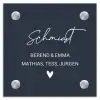 Effen blauw - Sierlijk Naambord Vierkant klein -3d