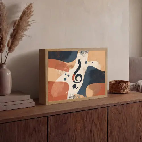 Sleutel - G - Abstract - Beige Light Box met batterij (Wandlamp) middel -sfeer2