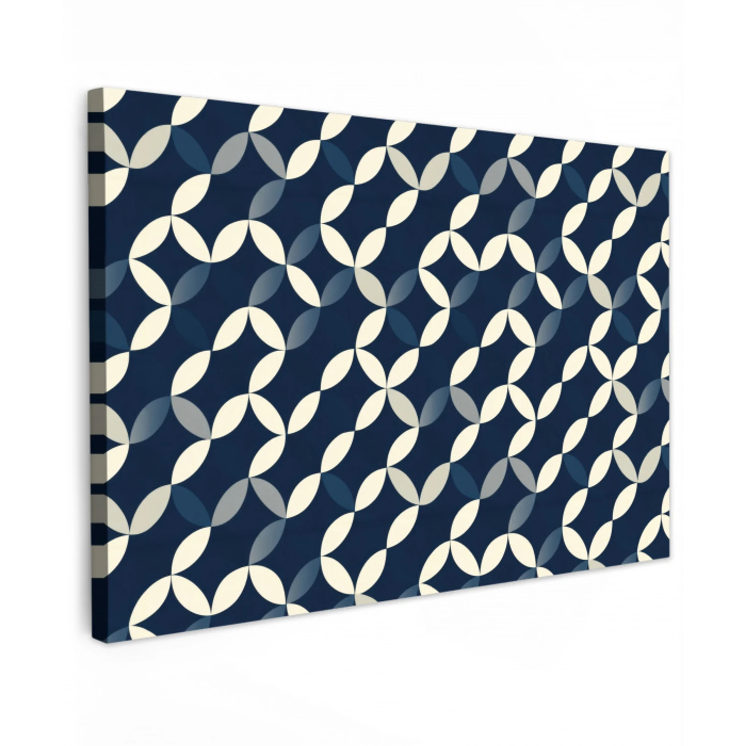 Abstract - Patroon - Blauw canvas 2cm klein 34 -z3d