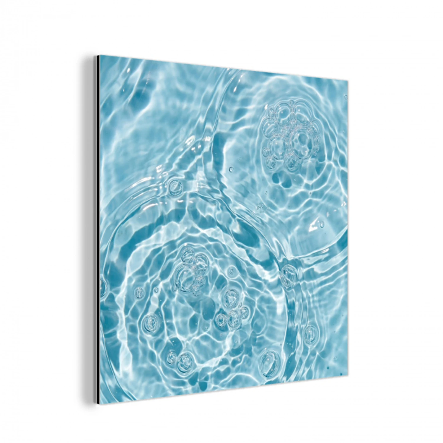Water - Blauw - bubbels aluminium wit klein -3d