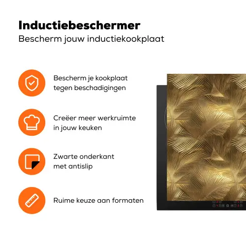 Palm - Waaier - Goud Inductie beschermer vinyl 3mm klein 276 -zzzzzzz-td-ups