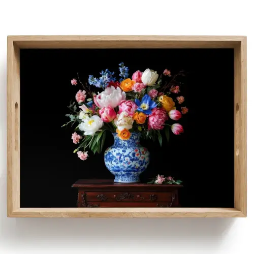Rozen - Bloemen - Vaas - Boeket Dienblad Rechthoek middel -z3d_shopping