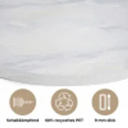 Bospad - Dennen - Sneeuw - Winter - Rustgevend Akoestische PET Vilt - Rond klein -closeup_DE