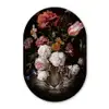 Bloemen - Jan Davidsz de Heem - Tijger - Schilderij - Stilleven - Oude meesters Wandcirkel Ovaal Forex klein -3d