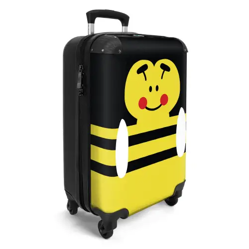 Dierenportret - bij - geel NBS - Handbagage koffer - Unisex middel -productfoto_3d