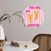 Lobster - Love - Valentijn Wandcirkel behangsticker klein -sfeer3